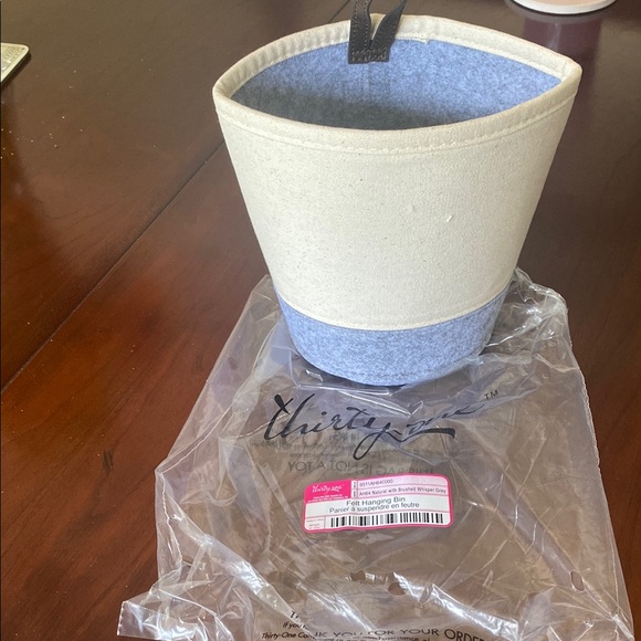 Thirty-One Cream and Gray Accent Baskets for Elegant Organization - Picture 1 of 2